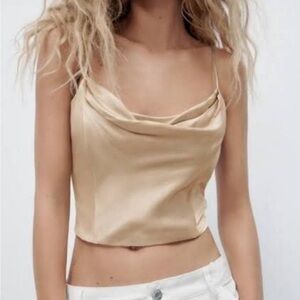 Zara Champagne Corset Tank Top